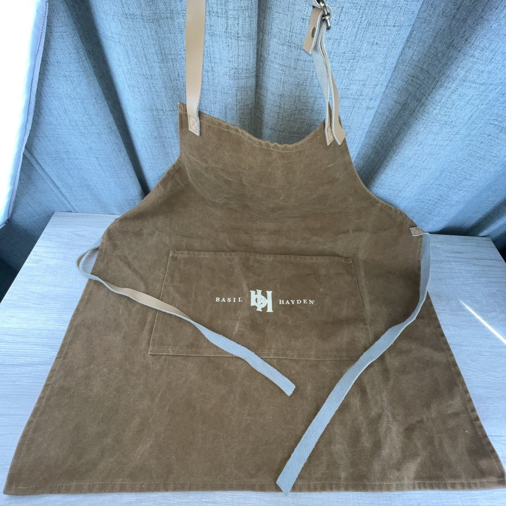 Basil Hayden Bourbon Canvas & Leather Apron BBQ Barmaster Drink Smart Rare New